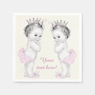 Serviette En Papier Vintage rose Princesse Twin Baby Girl Douche