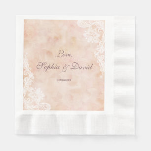 Serviette En Papier Vintage Rose vieil Mariage papier