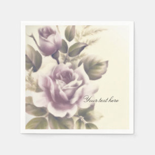 Serviette En Papier Vintage Rose Vieux glamour Personnalisé Élégant pa