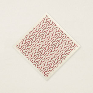 Serviette En Papier Vintage rouge blanc Shinshu Japon Motif Bishamon