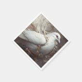 Serviette En Papier Vintage Rustic Mariage Dove (Coin)