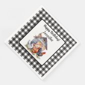 Serviette En Papier Vintage rustique style ferme Anniversaire (Coin)