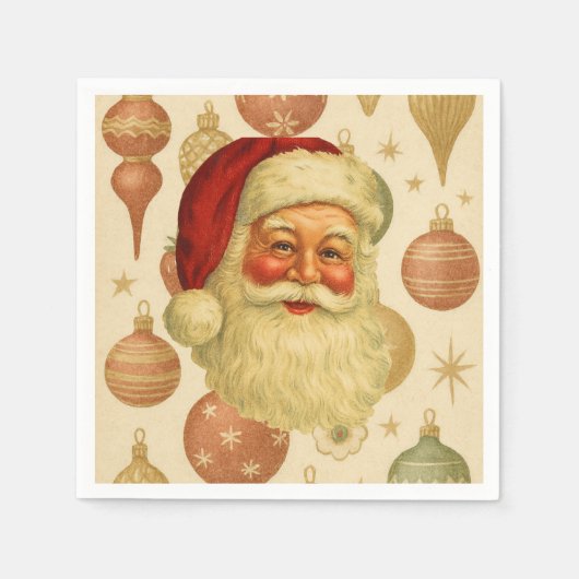Serviette En Papier Vintage Santa Paper Napkins (Devant)