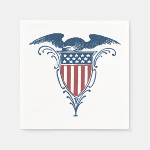 Serviette En Papier Vintage Shield Red White Blue American Eagle
