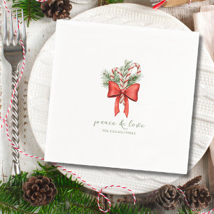 Serviette En Papier Vintage Simple Bonbon Canne à sucre Arc Paix Amour