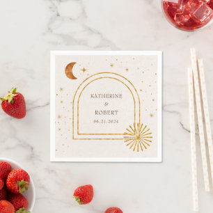 Serviette En Papier Vintage Stars Céleste Lune Mariage serviettes