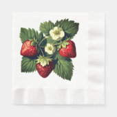 Serviette En Papier Vintage strawberries (Devant)