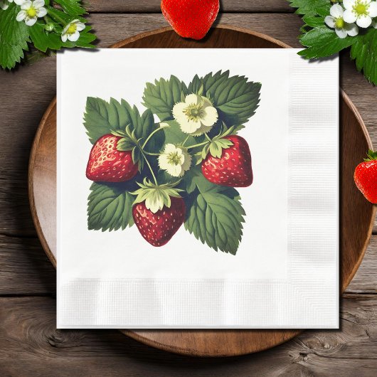 Serviette En Papier Vintage strawberries
