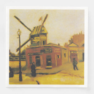Serviette En Papier Vintage Van Gogh Moulin à vent Parisien Tableau