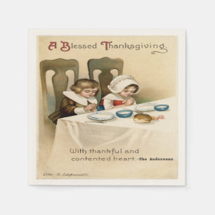 Serviette En Papier Vintage Victorien Thanksgiving Personnalisé