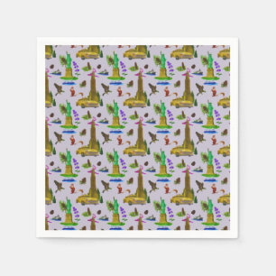 Serviette En Papier Vintage voyage Skyline New York Liberty Automne