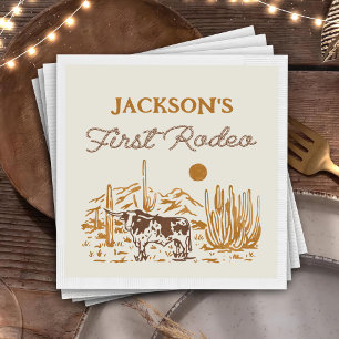 Serviette En Papier Vintage Western Cowboy Rodeo 1er Anniversaire Napl