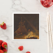 Serviette En Papier Vintage Winslow Homer Camp Fire (En situation)