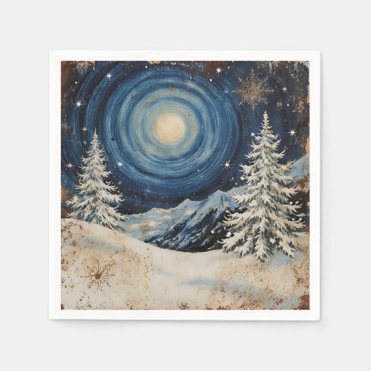 Serviette En Papier Vintage Winter Christmas Escape (Devant)