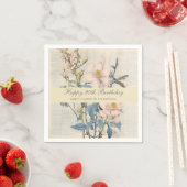 Serviette En Papier Vintaqe Botanique Fleur sauvage 90e anniversaire (En situation)