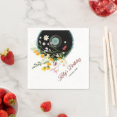 Serviette En Papier Vinyl Record, floral, Oldies Rustique, musique fém (En situation)