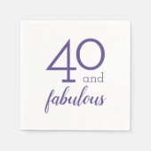 Serviette En Papier Violet 40 & Fabuleux Anniversaire Papier de fête N (Devant)