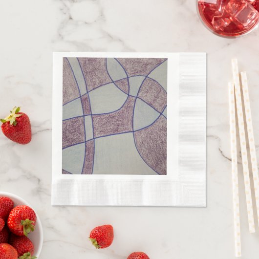 Serviette en papier violet abstrait (En situation)