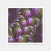 Serviette En Papier Violet Abstrait violet violet kaki fractal (Devant)