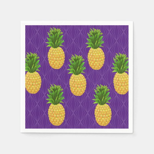 Serviette En Papier Violet ananas (Devant)