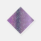 Serviette En Papier violet+argent, brillant, brillant, étoile, couleur (Coin)