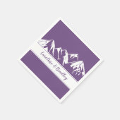 Serviette En Papier Violet avec Arrière - plan White Mountain Range | (Coin)