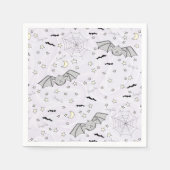Serviette En Papier Violet Batty, Étoiles & Lunes Éffrayant mignon (Devant)