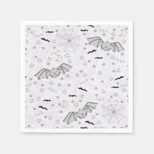 Serviette En Papier Violet Batty, Étoiles & Lunes Éffrayant mignon