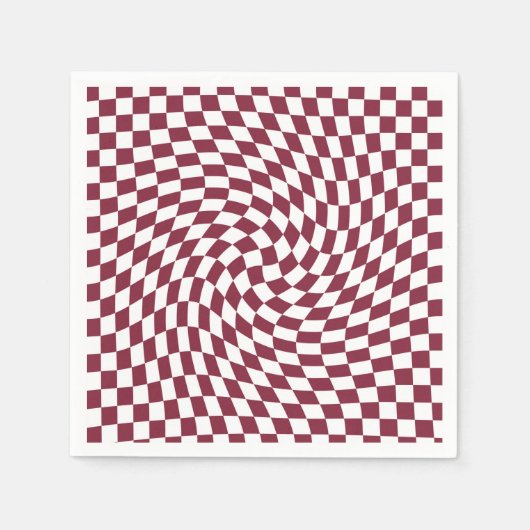 Serviette En Papier Violet Bourgogne Mariage Collection Vérifier À dam (Devant)