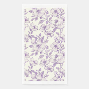 Serviette En Papier Violet clair Chinoiserie Florale