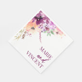 Serviette En Papier Violet de automne Magenta violet fleurs Mariage (Coin)