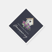 SERVIETTE EN PAPIER VIOLET FLORAL VIOLET BIRD HOUSE PARTI RÉCHAUFFANT (Coin)