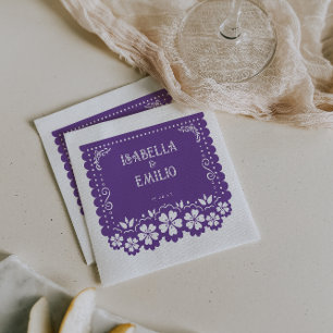 Serviette En Papier Violet Mariage Papel Picado Mexicain