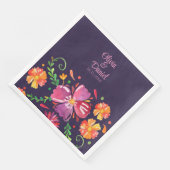 Serviette En Papier Violet mexicain vibrant Floral Fiesta Mariage (Coin)
