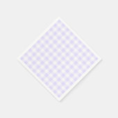 Serviette En Papier Violet pastel et gingham blanc (Coin)