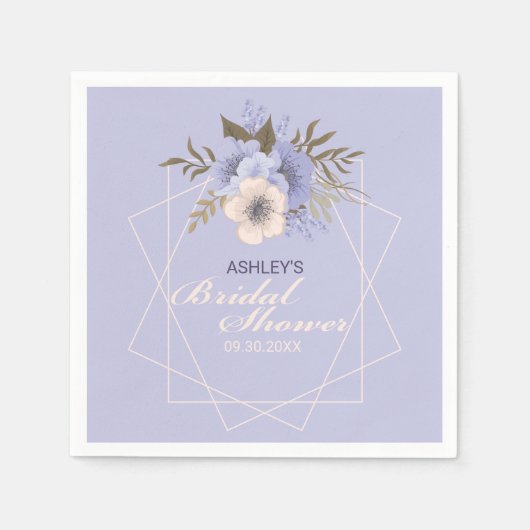 Serviette En Papier Violet Peach Pastel Fête des mariées Rose géométri (Devant)