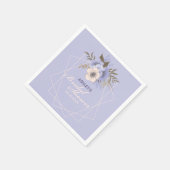 Serviette En Papier Violet Peach Pastel Fête des mariées Rose géométri (Coin)