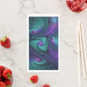 Serviette En Papier Violet rencontre Turquoise moderne art fractal abs (En situation)