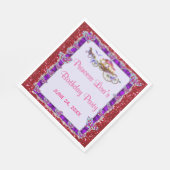 Serviette En Papier Violet Ruban Rouge Parties scintillant Royal Princ (Coin)
