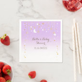 Serviette En Papier Violet Stars Baby shower Lune (En situation)
