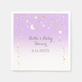Serviette En Papier Violet Stars Baby shower Lune (Devant)