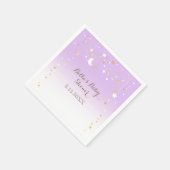 Serviette En Papier Violet Stars Baby shower Lune (Coin)