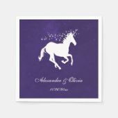Serviette En Papier Violet Unicorn Fête des mariées Napkin (Devant)