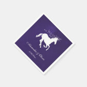 Serviette En Papier Violet Unicorn Fête des mariées Napkin (Coin)