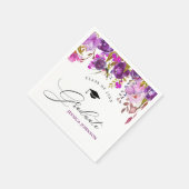 Serviette En Papier Violet violet Floral Moderne Style Parti Graduatio (Coin)