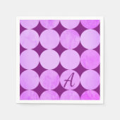 Serviette En Papier Violet, Violet Magenta et Cercles roses Monogramme (Devant)