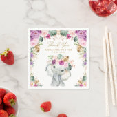 Serviette En Papier Violet Violet Tropical Jungle Éléphant sauvage Un (En situation)