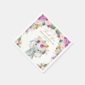 Serviette En Papier Violet Violet Tropical Jungle Éléphant sauvage Un (Coin)
