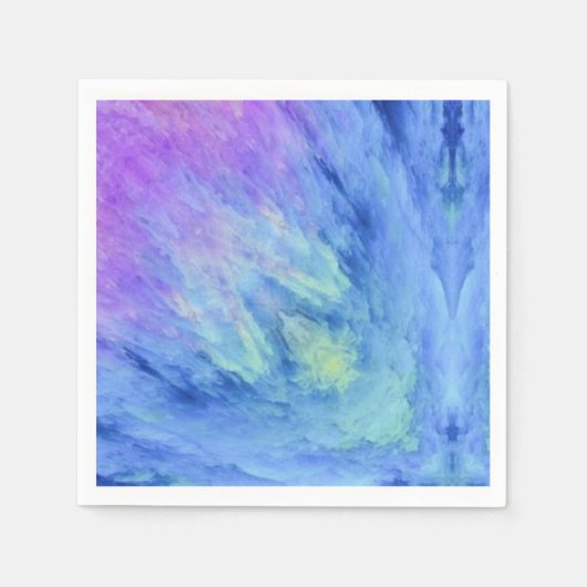 Serviette En Papier Violet violet violet bleu vert vert abstrait art (Devant)