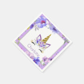 Serviette En Papier Violets frais | Unicorn violet fête d'anniversaire (Coin)